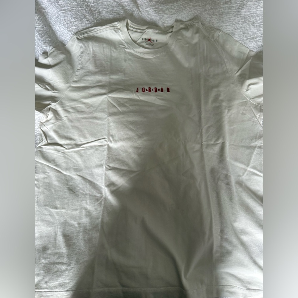 Jordan Men’s Cream Tee with Small Red Logo
